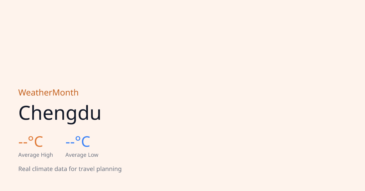 Chengdu Weather Guide | Monthly Climate & Best Time to Visit