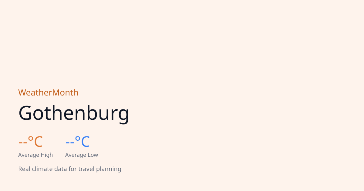 Best Time to Visit Gothenburg | Month-by-Month Weather Guide